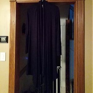 Black long sleeved cotton cardigan